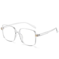 Moderne transparente TR90 Quadratbrille mit stilvollen goldenen Metallscharnieren - Transparentes Grau