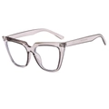 Stylish cat-eye glasses frame in transparent grey finish with high-gloss TR90 material - Transparent Grey Frame