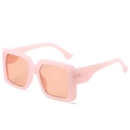 Lunettes de soleil carrées oversize avec monture rose et verres orange tendance - Monture Rose / Verres Roses