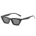 Vintage cat-eye sunglasses in solid black frame with dark grey lenses for women - Ready Stock / Standard (Incl. 13% VAT Invoice) Glossy Black Frame Gray Lenses