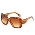 Occhiali da sole squadrati oversize con montatura tartarugata scura e lenti marroni sfumate - Montatura Leopardata Lenti Marroni Sfumate