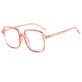 Retro square pink translucent oversized eyewear frame for women and men in a modern style - Light Pink Frame