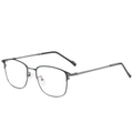 Classic dark grey metal square eyeglasses frame for men with blue light blocking lenses - Standard Gunmetal Frame / New Style