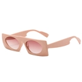 Lunettes de soleil carrées beiges avec verres dégradés marron et monture géométrique - Monture Rose / Verres Roses