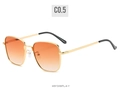 Detail shot of vintage square sunglasses with gold metal frame and orange gradient lenses - Ready Stock / Standard (Incl. 13% VAT) Gold Frame with Gradient Brown Lenses