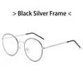 Retro round metal glasses frame in black and silver finish with anti-blue light lenses - Regular (incl. 13% VAT) Black Silver Frame / Hot Selling Recommendations