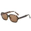 Retro square tortoiseshell sunglasses with brown lenses and metal hinge detail - Tortoise Shell Frame
