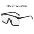 Moderne übergroße Sonnenbrille mit schwarzem Rahmen und klaren Gläsern für Damen - Schwarzer Rahmen Klare Gläser
