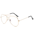 Classic gold metal aviator glasses frame with double bridge design on white background - Gold Frame