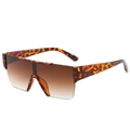 Lunettes de soleil oversize à monture écaille avec verres dégradés marron - Monture Léopard Verres Marron Dégradés