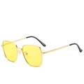 Retro square sunglasses with yellow transparent lenses and slim gold metal frames - Ready Stock / Standard Gold Frame Yellow Lenses (Incl. 13% VAT)