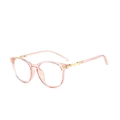 Montatura occhiali cat eye rosa con filtro anti-luce blu e dettagli in metallo oro - Rosa Trasparente