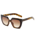Klassieke cat-eye zonnebril met schildpadmontuur en bruine gradiënt glazen retro look - Luipaard Frame Gradiënt Bruine Lenzen
