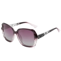 Lunettes de soleil oversize avec verres dégradés violets et détails de branches argentées - Monture Violette / Verres Violets