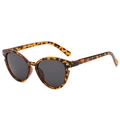 Fashionable cat eye sunglasses in tortoiseshell frame with dark grey lenses - Leopard Frame Grey Lens