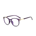 Cat eye glasses frame in transparent purple with gold metal floral hollow details - Standard (Incl. 13% Tax) Purple Frame / New Style