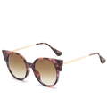 Lunettes de soleil œil de chat, monture écaille, verres dégradés marron et branches dorées - En stock / Monture fleurie rose standard avec verres teintés thé