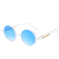 Steampunk runde Sonnenbrille mit blauem Verlauf und transparentem Rahmen für Retro-Look - Weißer Rahmen Verlaufsblau