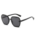 Lunettes de soleil noires pour femmes avec monture polygonale et verres foncés chic - Monture Noire Verres Noir Gris