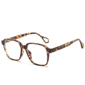 Modische eckige Oversize Brille in Schildpatt-Optik mit Blaulichtfilter-Gläsern - Schildpatt-Rahmen