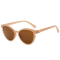 Cat-Eye-Sonnenbrille mit hellbraunem Jelly-Rahmen und dunklen Teegläsern für Damen - Auf Lager / Regulär (inkl. 13 % MwSt.) Braunes Gestell Einfarbige braune Gläser