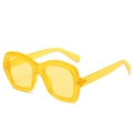 Chic yellow transparent square frame sunglasses with thick plastic design for women - Yellow Frame Yellow Lens