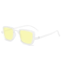 Occhiali steampunk rétro con montatura opaca trasparente e lenti color giallo - Montatura Bianco Sabbia Lente Gialla