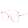 Montatura occhiali tonda rosa trasparente retrò con dettagli in metallo - Rosa Trasparente