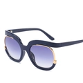 Lunettes de soleil oversize bleu marine avec verres dégradés violets et or - Monture Bleue / Verres Bleus