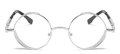 Vintage round metal steampunk sunglasses with silver frames and black temple tips - Silver Frame Clear Lenses