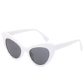 Lunettes de soleil œil de chat blanches tendance avec verres foncés et monture rétro - Monture Blanche Verre Gris