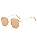 Lunettes de soleil rétro en métal à verres orange et monture dorée fine - En stock / Standard (incl. TVA 13 %) monture dorée avec verres marron clair