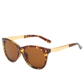 Klassische Retro-Aviator-Sonnenbrille mit Schildpatt-Rahmen und Gold-Metall-Bügeln - Tee-Schildpattrahmen Teefarbene Gläser