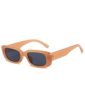 Retro rectangle sunglasses with orange tortoiseshell frames and dark grey lenses - Jelly Tea Frame Gray Lens