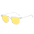 Classic retro square sunglasses with transparent frames and bright yellow lenses - Transparent Frame Ocean Yellow