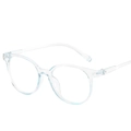 Occhiali rotondi trasparenti minimalisti stile vintage con una leggera tinta blu chiaro - Blu Trasparente
