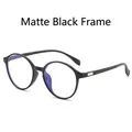 Lunettes rétro à monture ronde noir mat avec verres anti-lumière bleue pour hommes et femmes - Monture Noir Mat