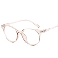 Retro oversized glasses frame in transparent pink resin with fine metal temple accents - Transparent Grey