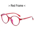 Retro round glasses with transparent red frames and anti-blue light protective lenses - Red Frame