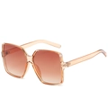 Retro oversized vierkante zonnebril met schildpadmontuur en bruine verloopglazen - Thee Frame Thee Lenzen