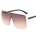 Flat top oversized sunglasses with gradient purple lenses and golden metal accents - Gold Frame Earthy Yellow Lens