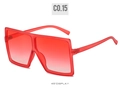Detail view of oversized square sunglasses featuring translucent red frames and gradient lenses - Ready Stock / Regular (Inc. 13% VAT) Matte Red Frame with Gradient Red