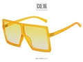 Detail view of oversized orange translucent square sunglasses at a 45-degree angle - Ready Stock / Regular (Inc. 13% VAT) Matte Yellow Frame with Gradient Yellow