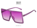 Detail of square oversized sunglasses in matte purple with gradient lenses at 45-degree angle - Ready Stock / Regular (Inc. 13% VAT) Matte Purple Frame with Gradient Purple