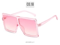 Detailed 45-degree view of pink oversized square sunglasses with gradient lenses - Ready Stock / Regular (13% VAT) Transparent Pink Frame & Pink Lenses
