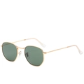 Hexagonal vintage sunglasses with golden metal frames and dark green lenses - Ready Stock / Standard Gold Frame Dark Green