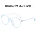 Retro round blue light blocking glasses in a stylish transparent blue plastic frame - Light Blue Frame