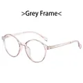 Vintage round frame anti-blue light glasses with a translucent grey finish for unisex - Grey Frame