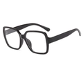 Classic black thick frame square eyeglasses for men and women with clear lenses - Glossy Black Clear Lens