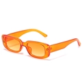 Fashionable vintage rectangular sunglasses in translucent orange with y2k aesthetic style - Orange Frame / Orange Lens